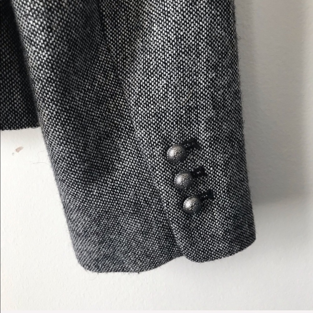 ANN TAYLOR Grey Structured Tweed Blazer - Picture 6 of 7